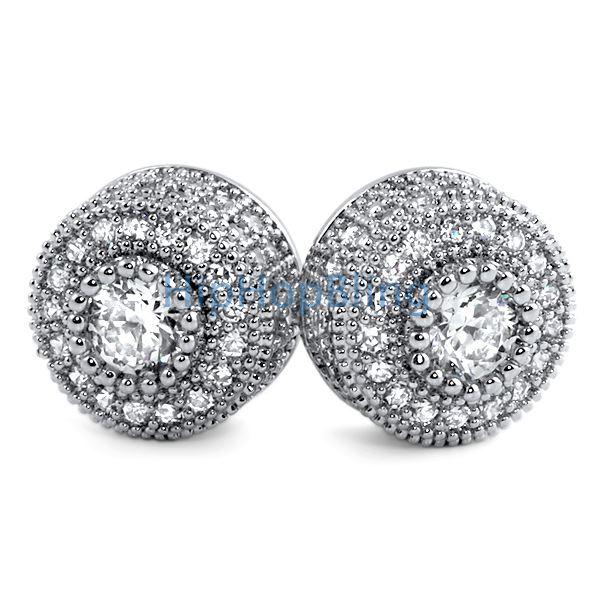 Mega 3D Cluster Bling Bling Earrings CZ