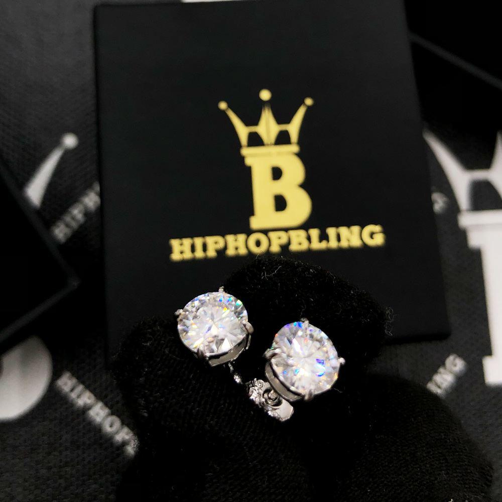 Moissanite VVS D Ideal Cut Stud Earrings in .925 Sterling Silver