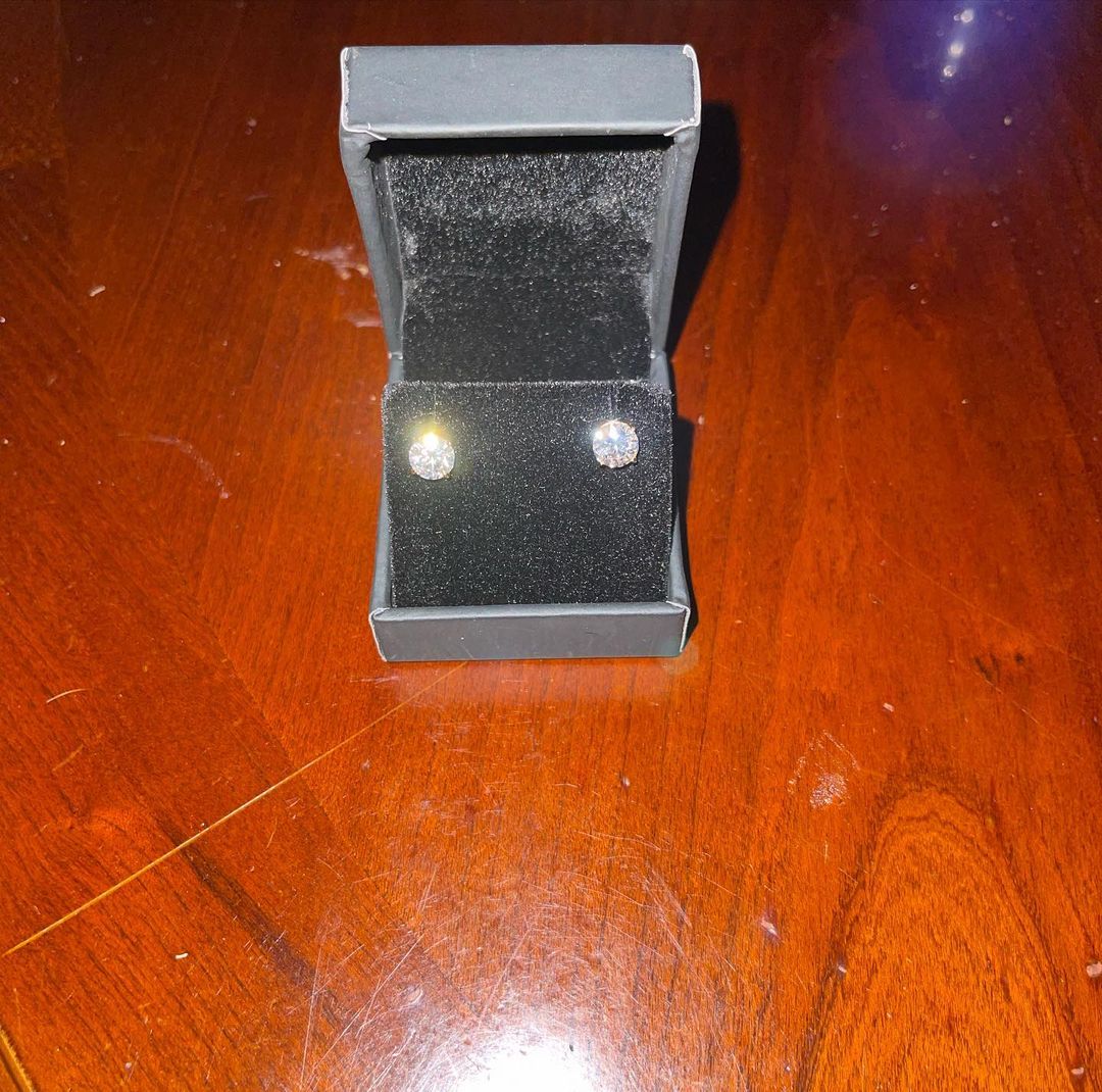 Moissanite VVS D Ideal Cut Stud Earrings in .925 Sterling Silver