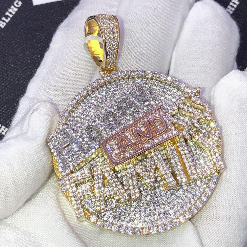 Money and Family $$$ VVS CZ Hip Hop Iced Out Pendant