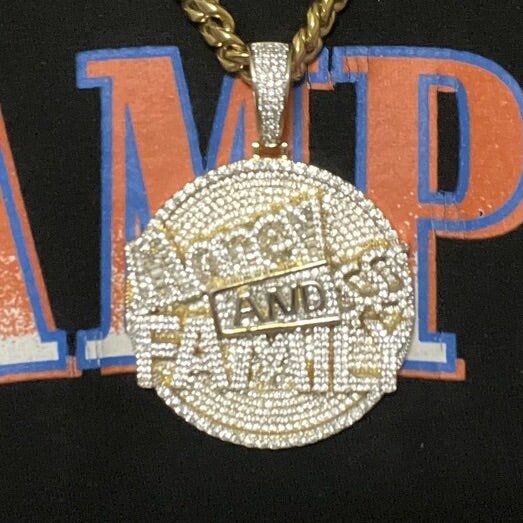 Money and Family $$$ VVS CZ Hip Hop Iced Out Pendant