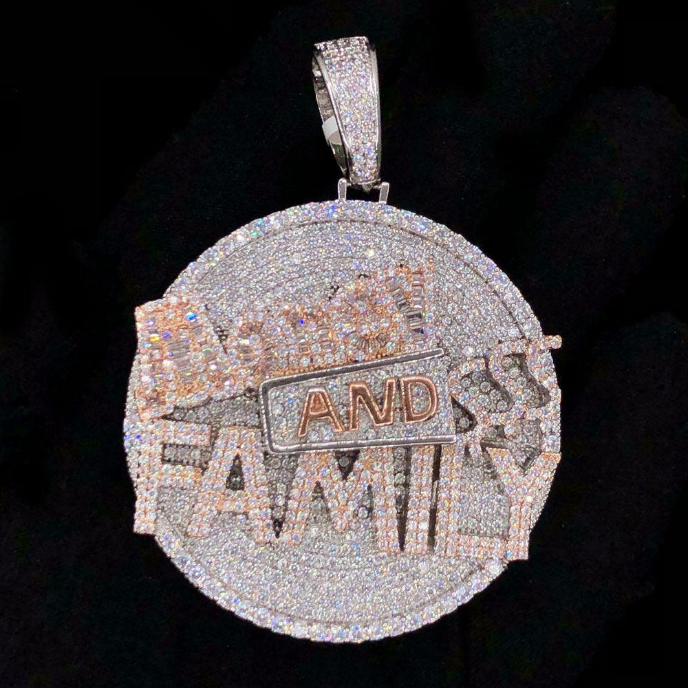 Money and Family $$$ VVS CZ Hip Hop Iced Out Pendant