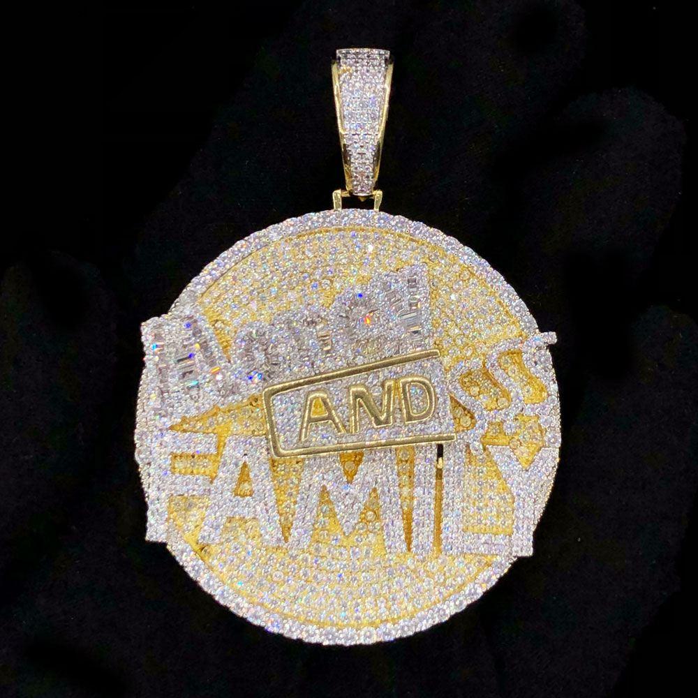 Money and Family $$$ VVS CZ Hip Hop Iced Out Pendant
