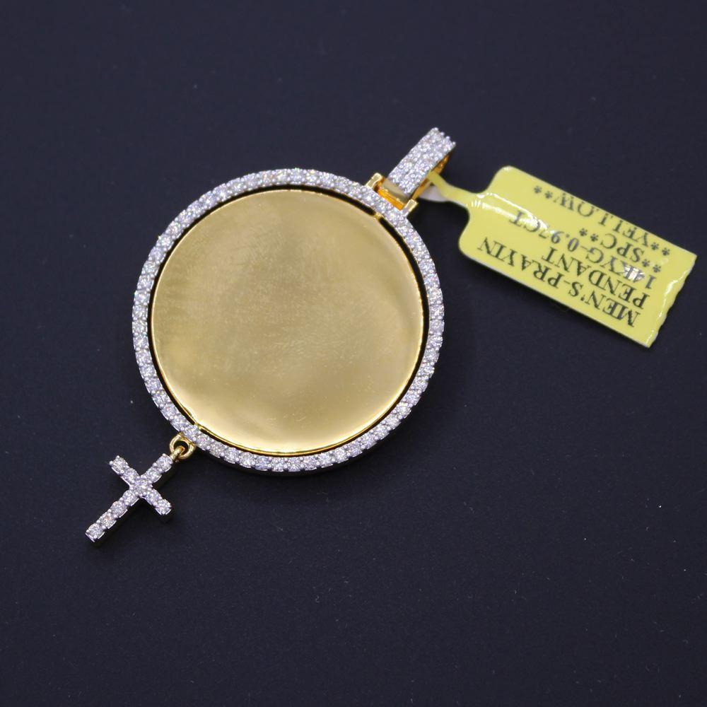 Prayer Hands Rotating Pendant 0.97cttw Diamond  Pendant 14K Gold