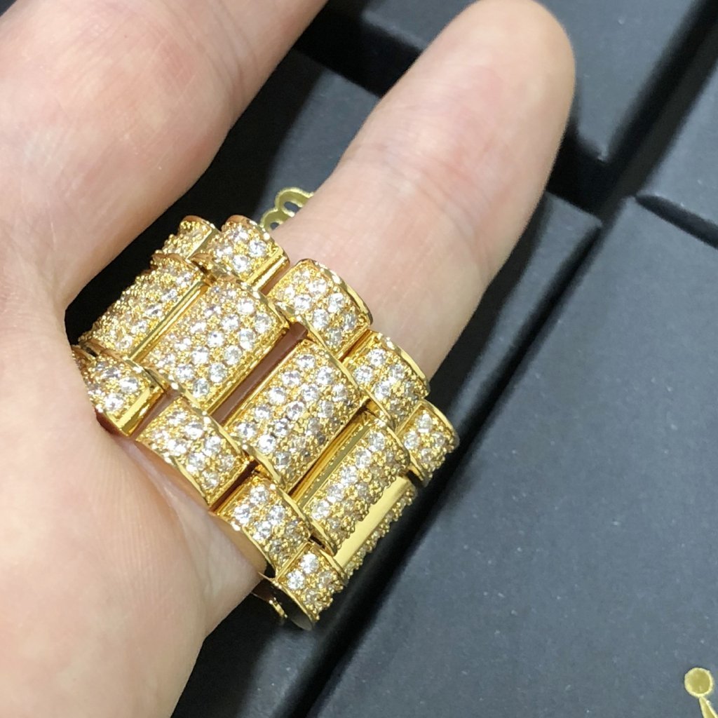 Presidential Link Gold CZ Bling Bling Ring