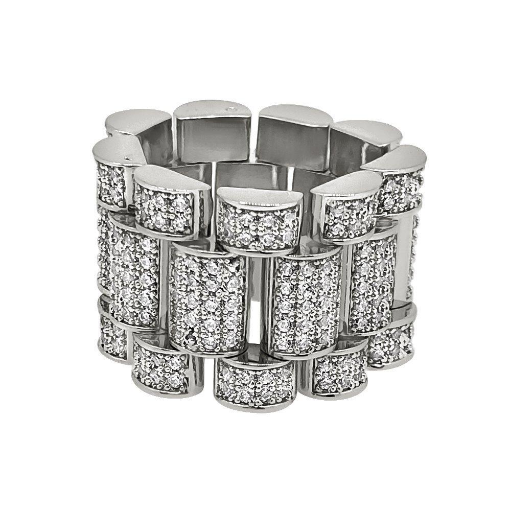 Presidential Link Rhodium CZ Bling Bling Ring