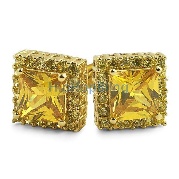 Princess Bling Border CZ Earrings