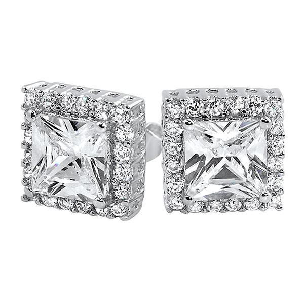 Princess Bling Border CZ Earrings