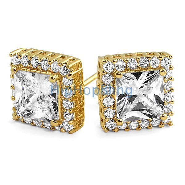 Princess Bling Border CZ Earrings
