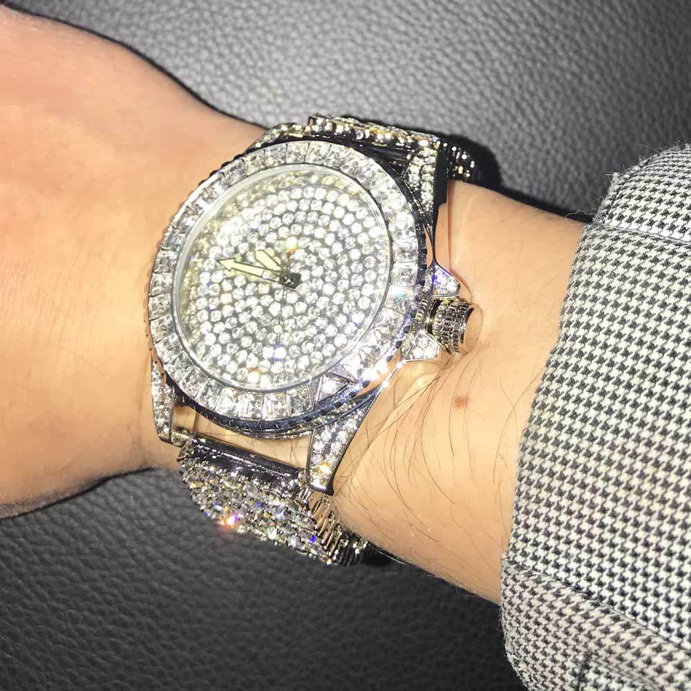 Princess Cut 6 Row Bling Bling Watch
