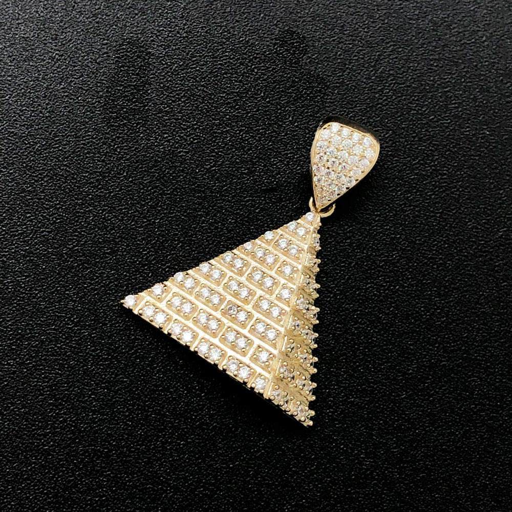 Pyramid CZ 10K Yellow Gold Pendant
