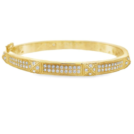 Pyramid Double CZ Iced Out Bracelet .925 Sterling Silver