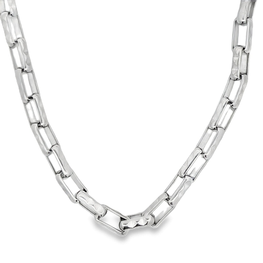 Rectangle Rolo Link Chain .925 Sterling Silver