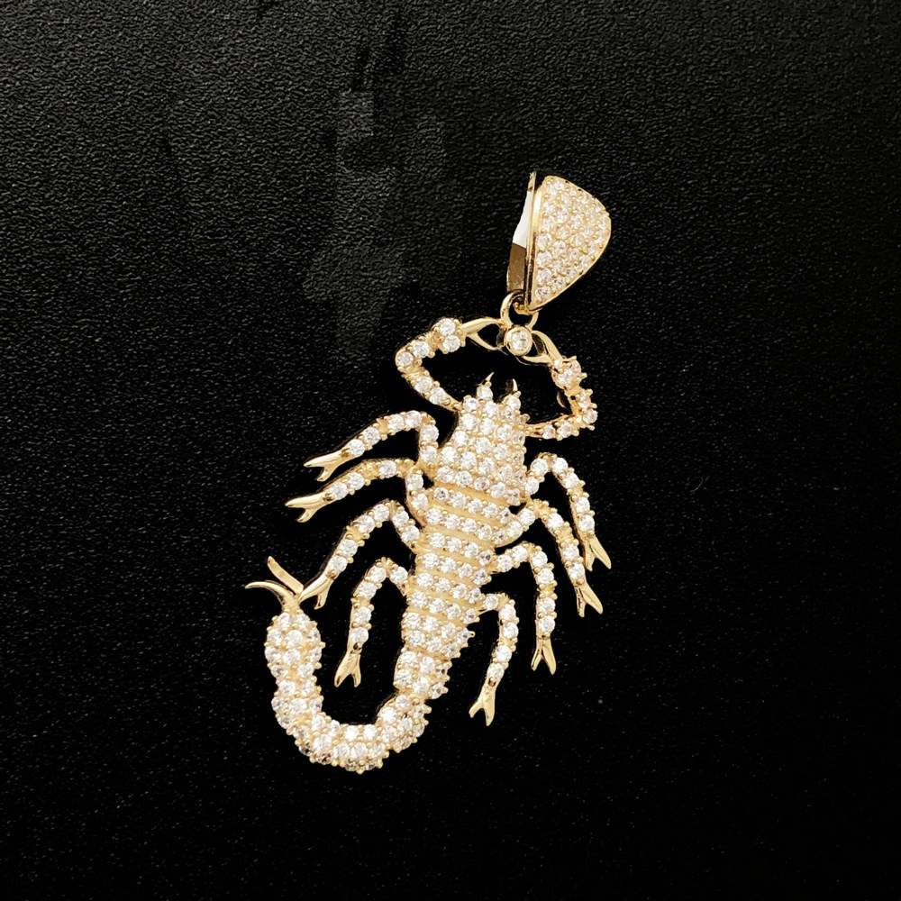 Scorpion CZ 10K Yellow Gold Pendant