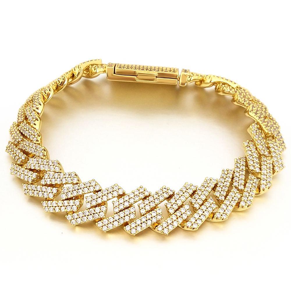 Sharp Cuban 14MM Bling Bling Bracelet
