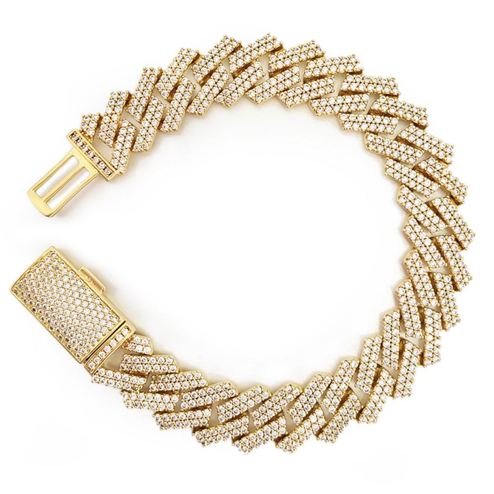 Sharp Cuban 14MM Bling Bling Bracelet