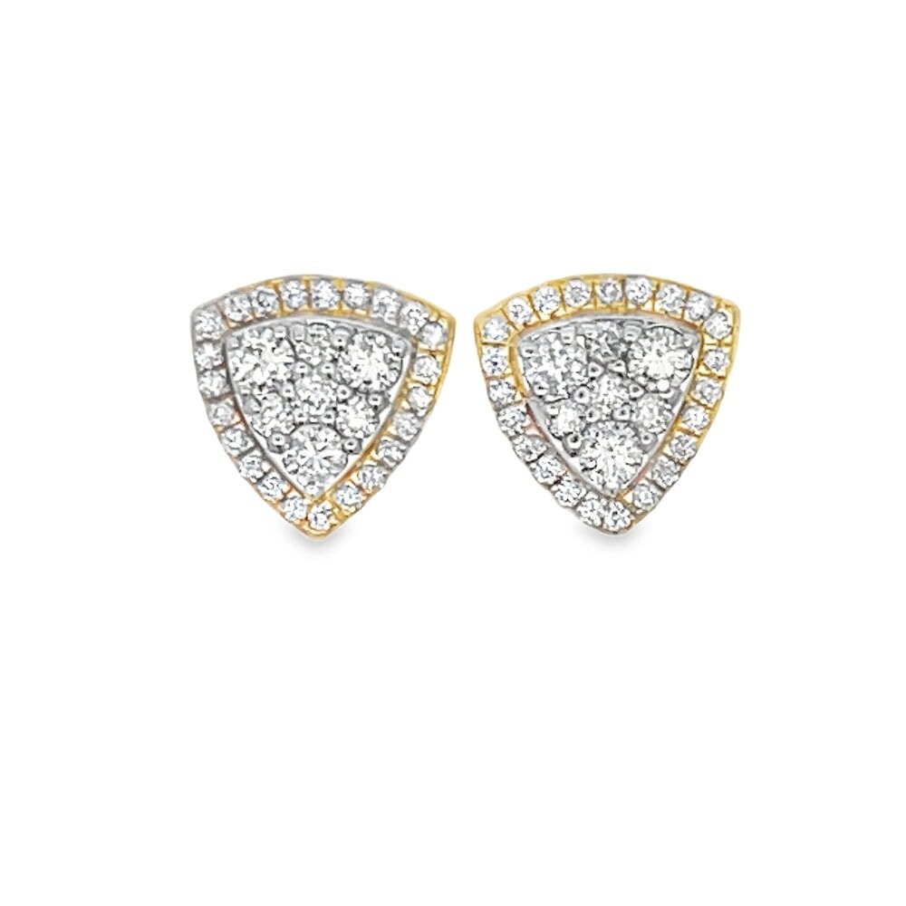 Shield Diamond Earrings 1.00cttw 14K Yellow Gold