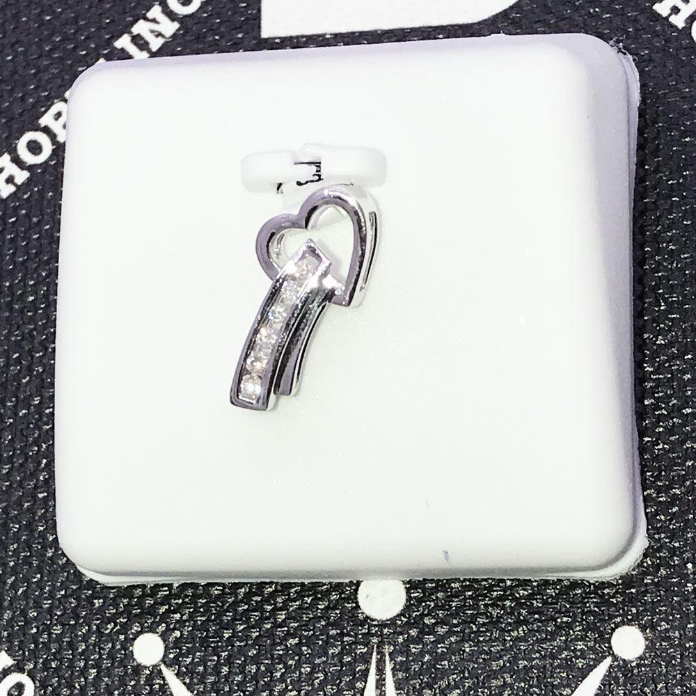 Shooting Heart Diamond .08 Carat Pendant 14K White Gold