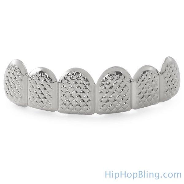 Silver Grillz Textured Custom Teeth