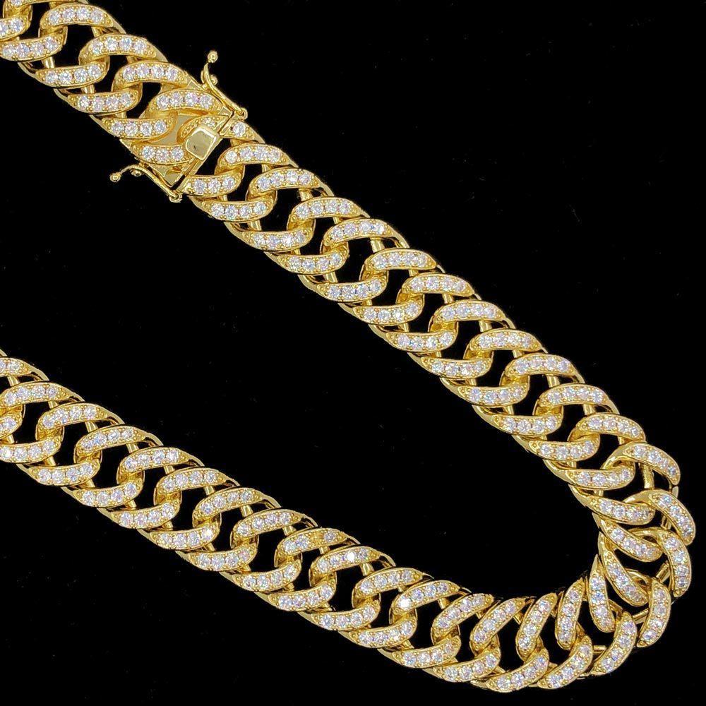 Skinny Link Cuban 15MM Bling Bling CZ Iced Out Chain