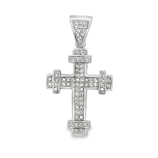 Small Nice Cross CZ Pendant .925 Sterling Silver