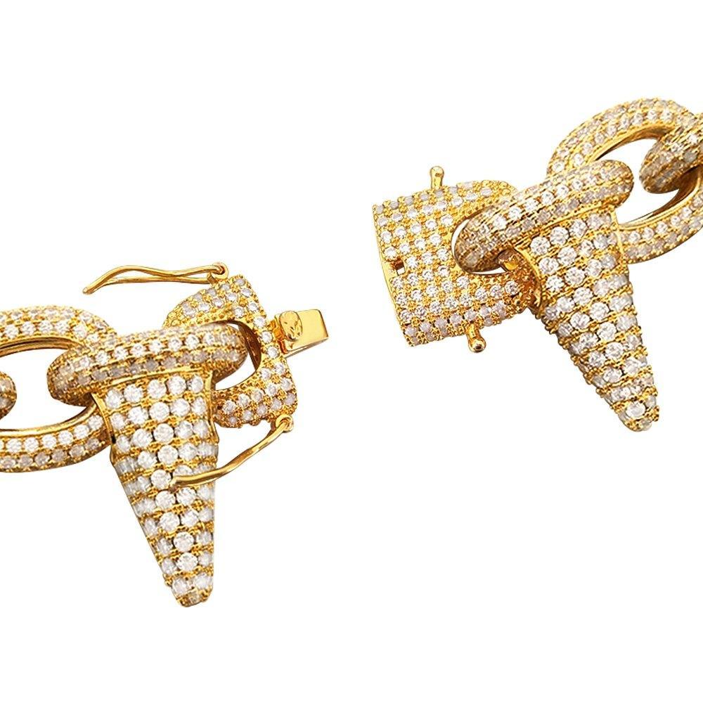 Spiked Rolo Gold CZ Bling Bling Hip Hop Chain