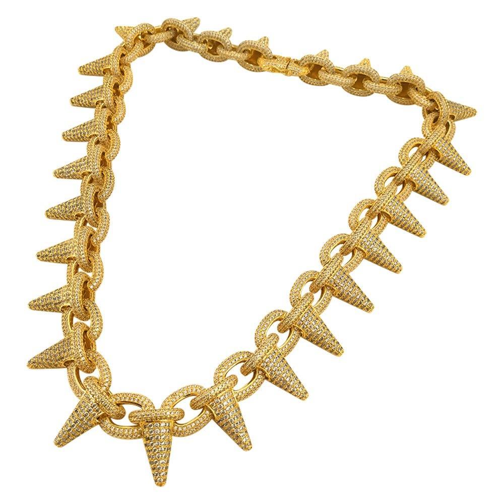 Spiked Rolo Gold CZ Bling Bling Hip Hop Chain
