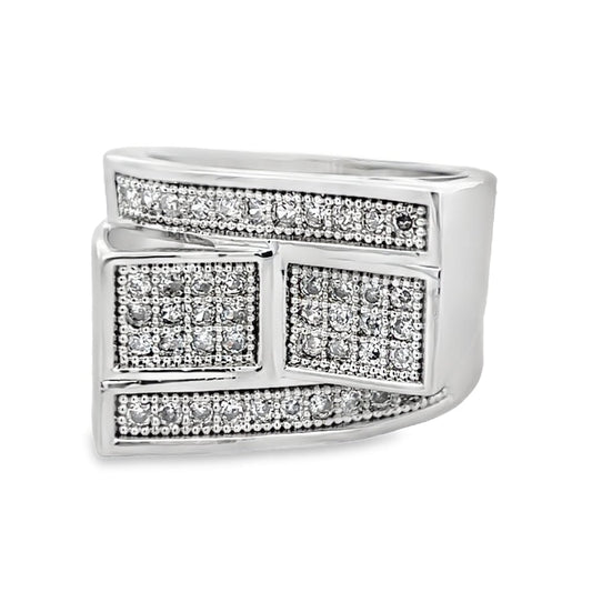 Stacked Bars CZ Ring .925 Sterling Silver