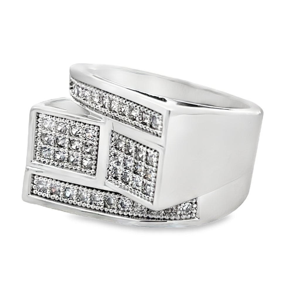 Stacked Bars CZ Ring .925 Sterling Silver