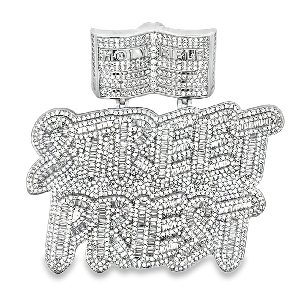 Street Priest Bible CZ Iced Out Pendant