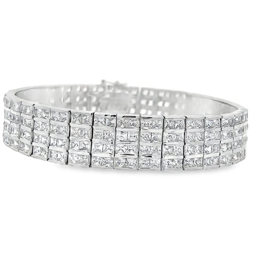 Super Princess Cut CZ Hip Hop Bracelet