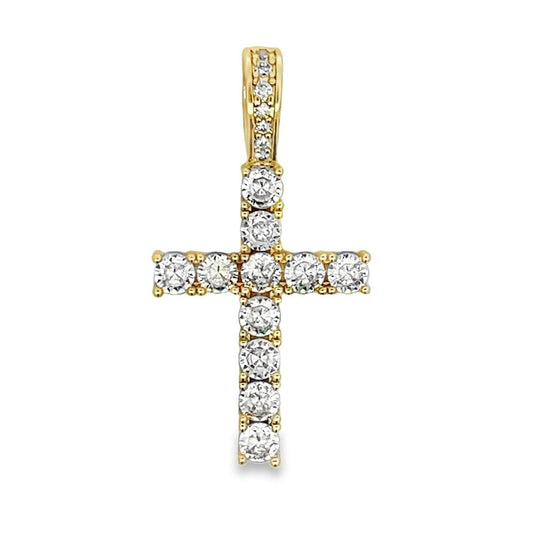 Tennis Cross CZ Iced Out Pendant