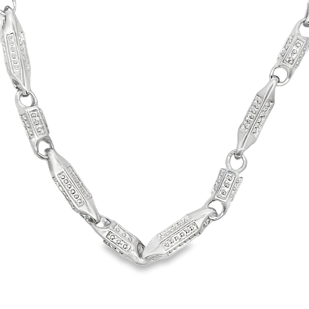 Textured Hip Hop Link Chain .925 Sterling Silver