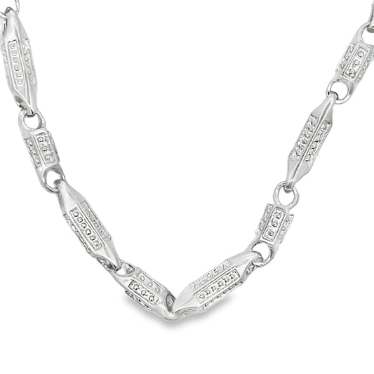 Textured Hip Hop Link Chain .925 Sterling Silver