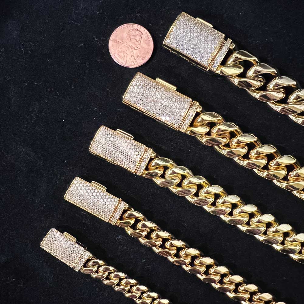 VVS Moissanite Miami Cuban Chain Steel / .925 Silver