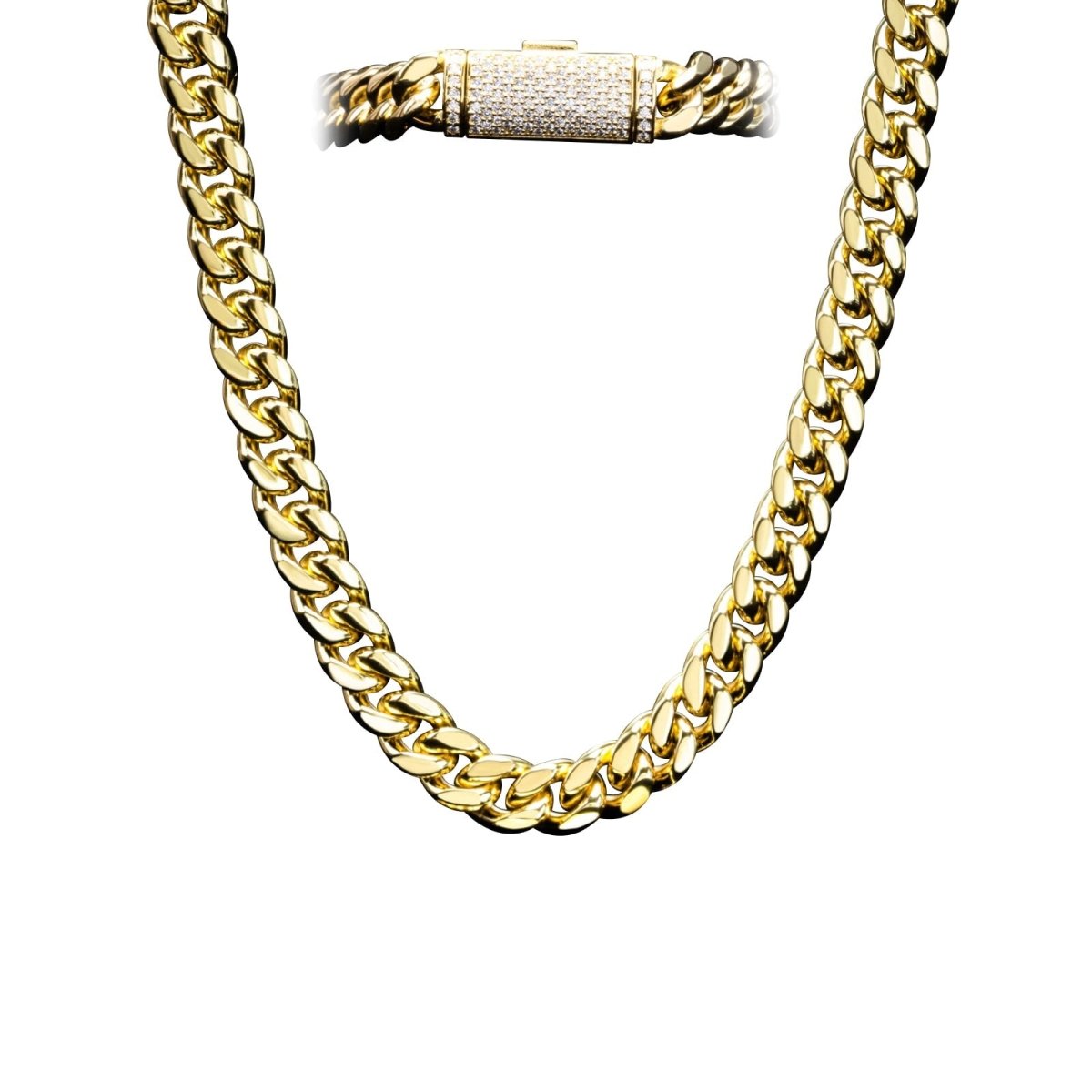 VVS Moissanite Miami Cuban Chain Steel / .925 Silver