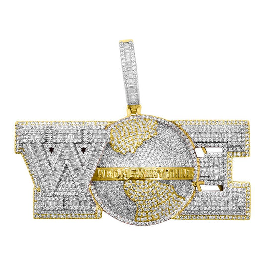 We On Everything World Baguette VVS CZ Iced Out Pendant