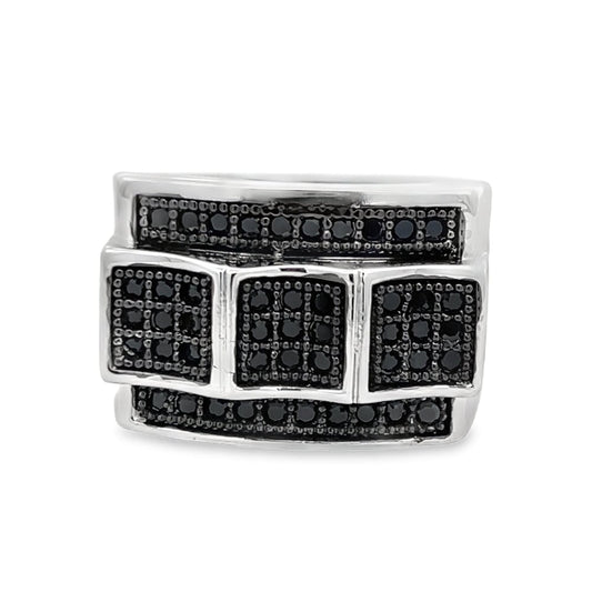Winner Black CZ Ring .925 Sterling Silver