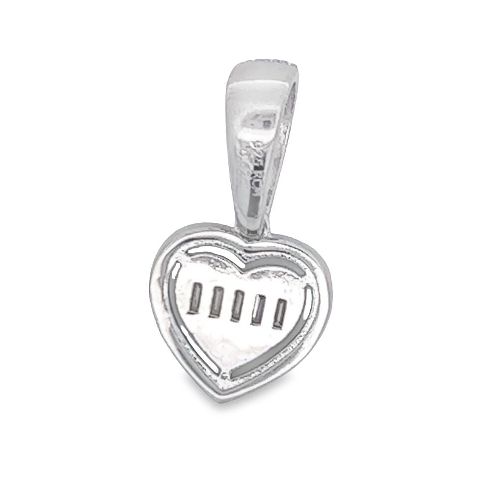 Womens Heart Baguette VVS Moissanite Pendant .925 Sterling Silver