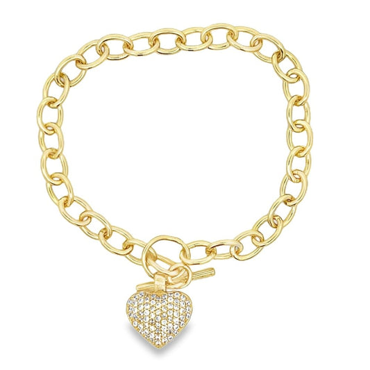 Womens Heart Bracelet .925 Sterling Silver