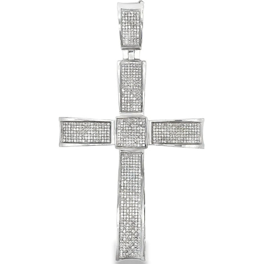 XL Cross 3.88cttw Diamond Pendant .925 Sterling Silver
