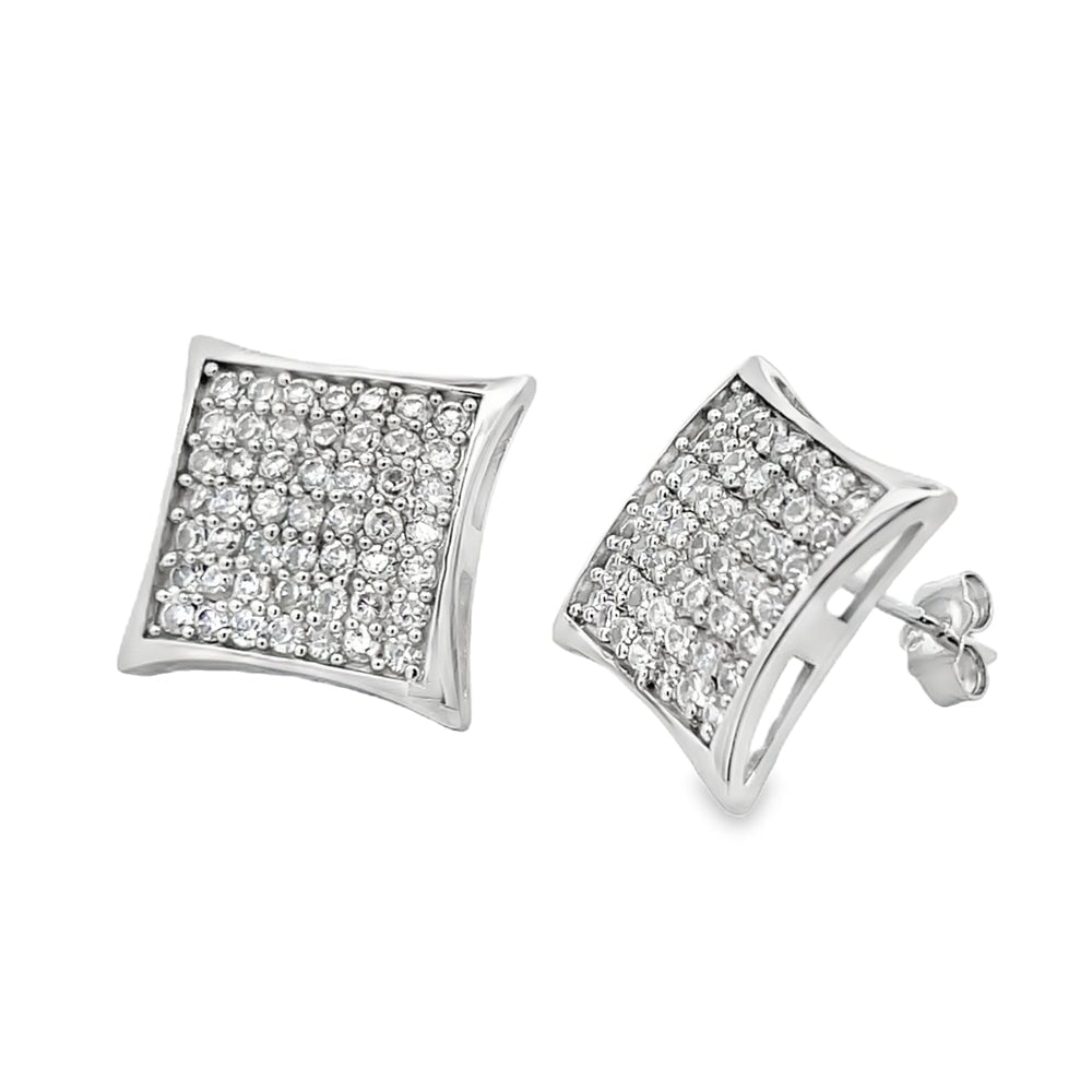 XL Kite CZ Earrings .925 Sterling Silver