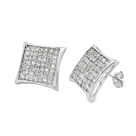 XL Kite CZ Earrings .925 Sterling Silver