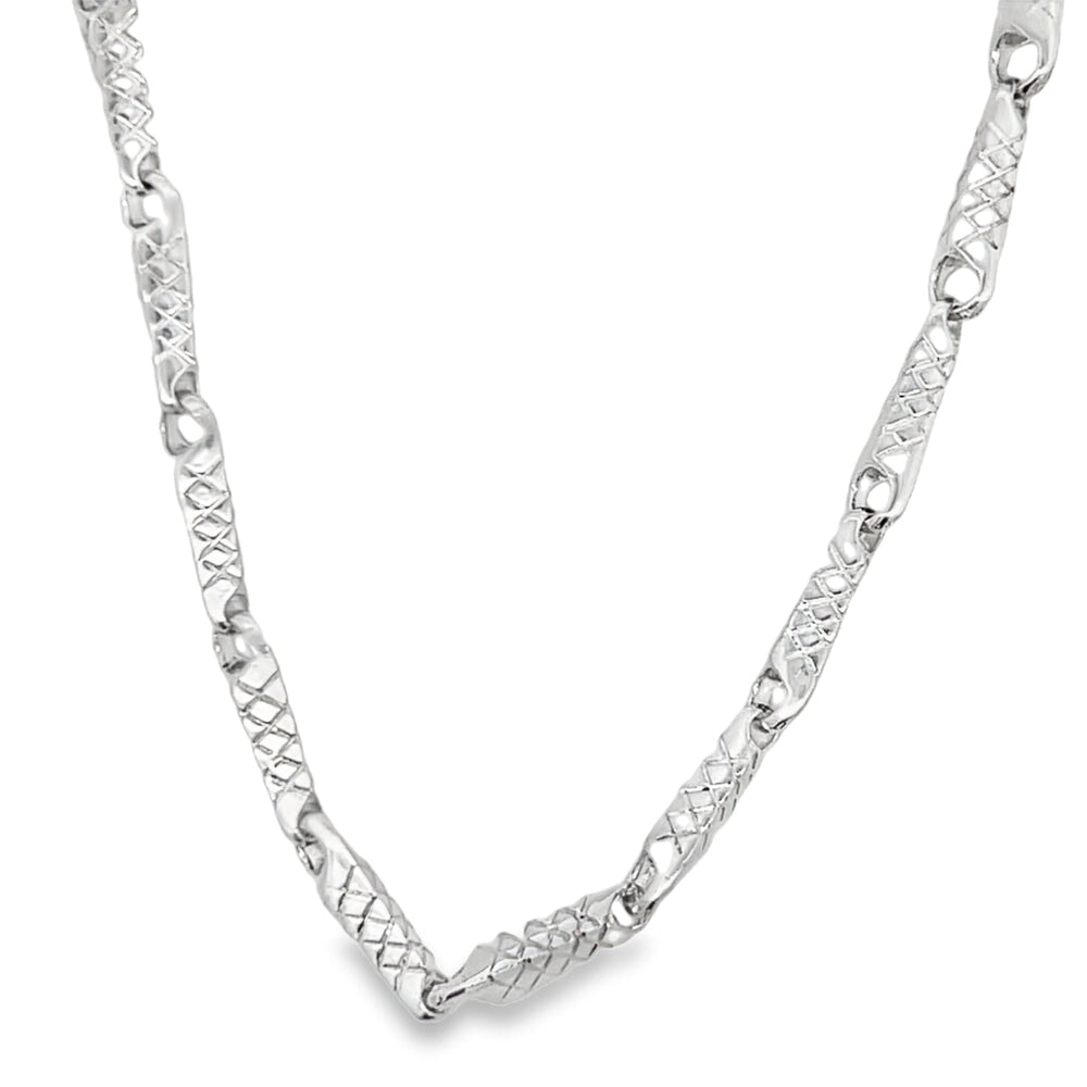 XX Cut Link Chain .925 Sterling Silver